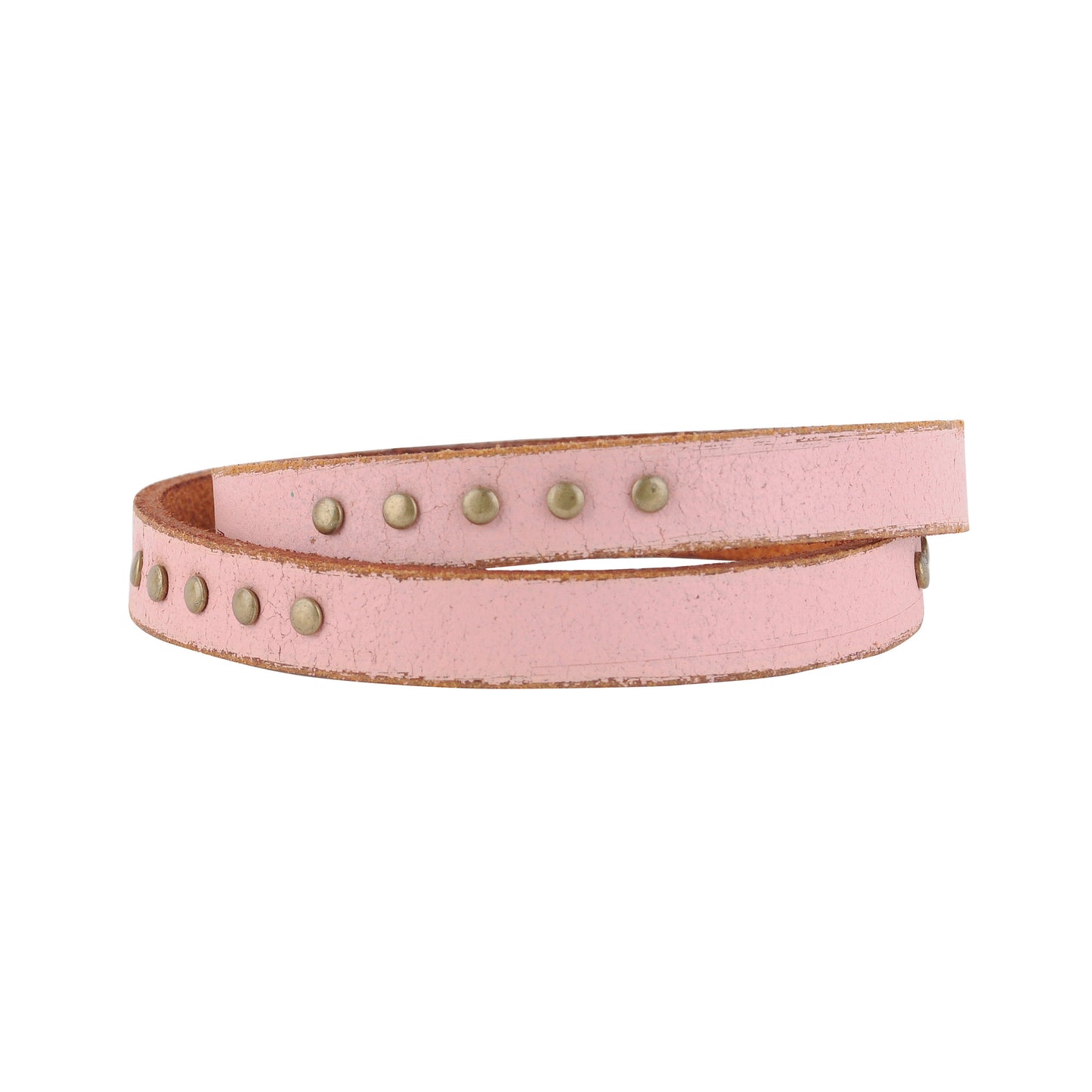 2055 - Simple Studded Double Wrap Leather Bracelet
