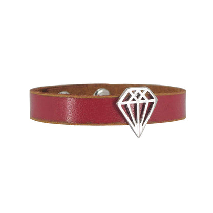 2058 - Diamond Leather Bracelet