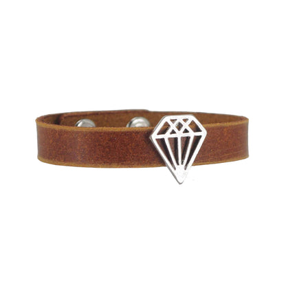 2058 - Diamond Leather Bracelet
