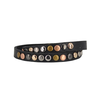 2059 - Multi Studded Leather Bracelet