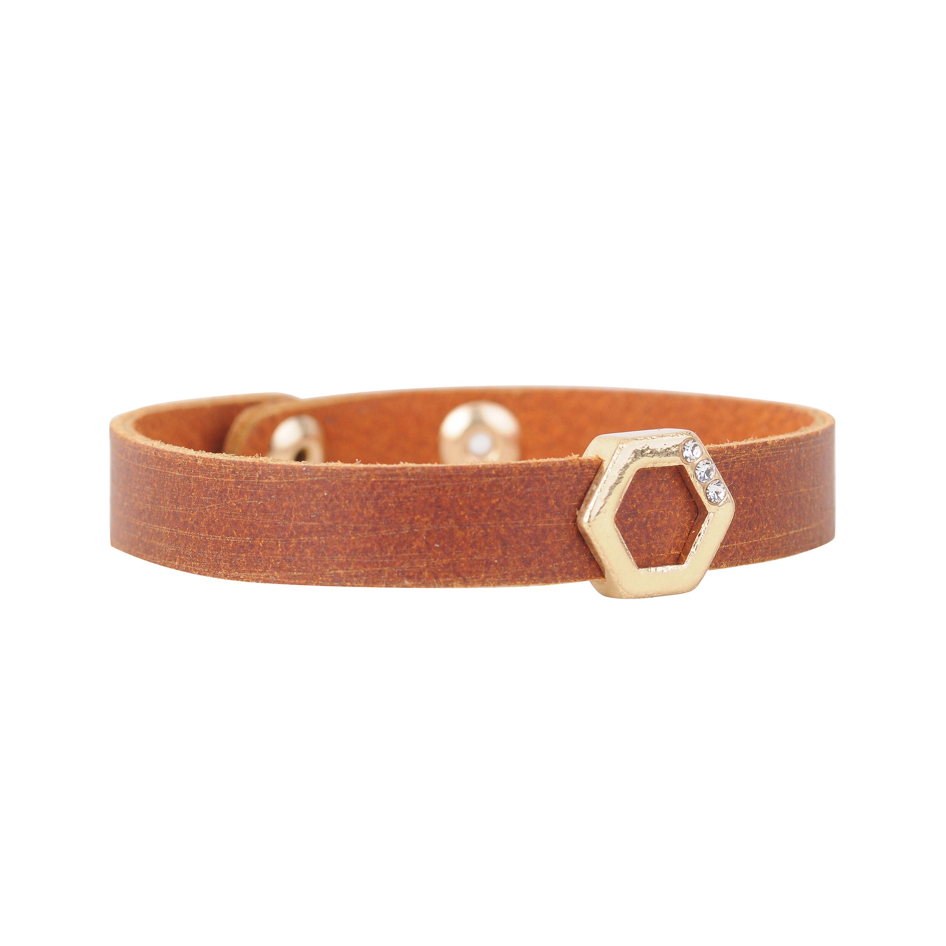 2065-TAN 2065 - Golden Hexagon - Wholesale Bracelet - Most Wanted USA