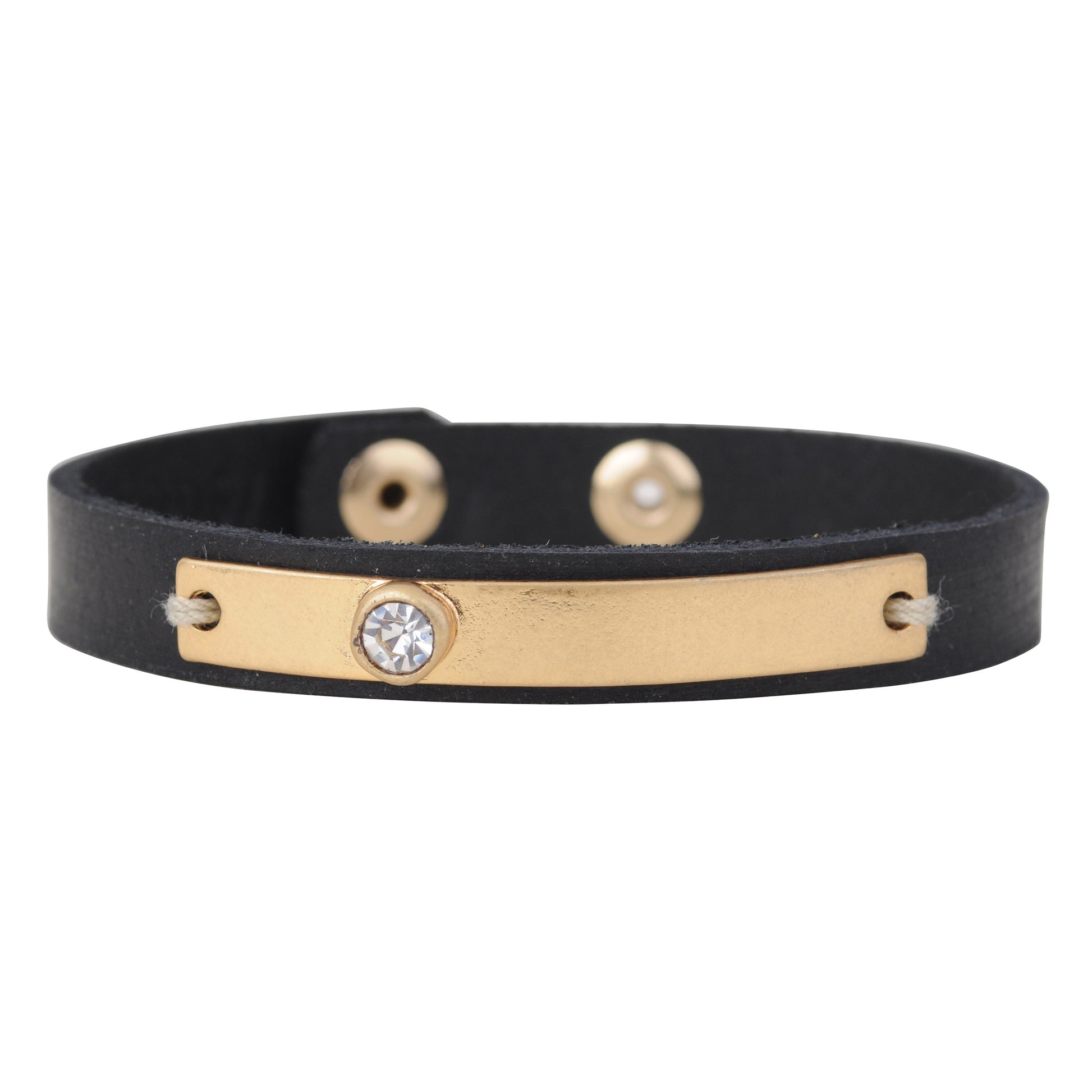 2067-BLACK 2067 - Golden Band with Rhinestone - Wholesale Bracelet - Most Wanted USA