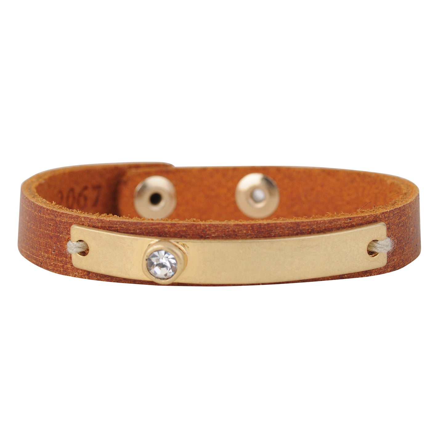 2067-TAN 2067 - Golden Band with Rhinestone - Wholesale Bracelet - Most Wanted USA