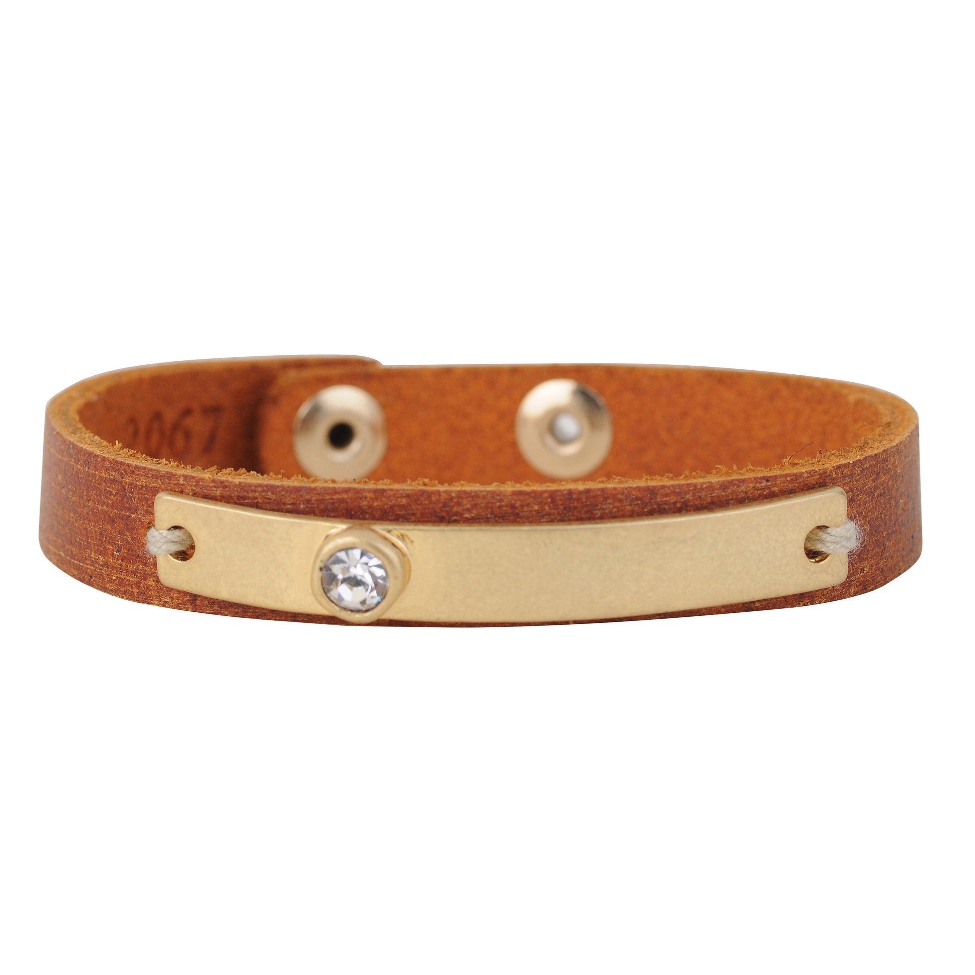 2067-TAN 2067 - Golden Band with Rhinestone - Wholesale Bracelet - Most Wanted USA