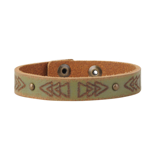 2071-OLIVE 2071 - Laser Tooling Triangles - Wholesale Bracelet - Most Wanted USA