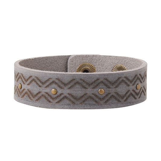 2084-GREY 2084 - Laser Pattern Bracelet - Wholesale Bracelet - Most Wanted USA