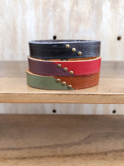 2096 - Two tone leather bracelet - Wholesale Bracelet - Most Wanted USA