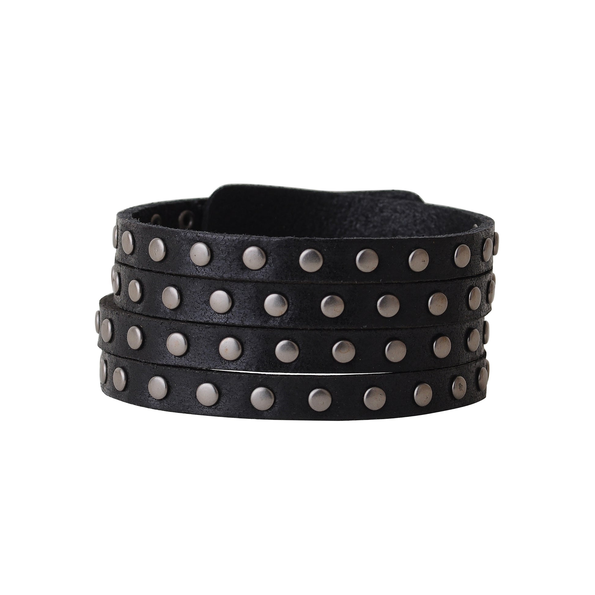 2098-BLACK 2098 - Studded Cuff - Wholesale Bracelet - Most Wanted USA