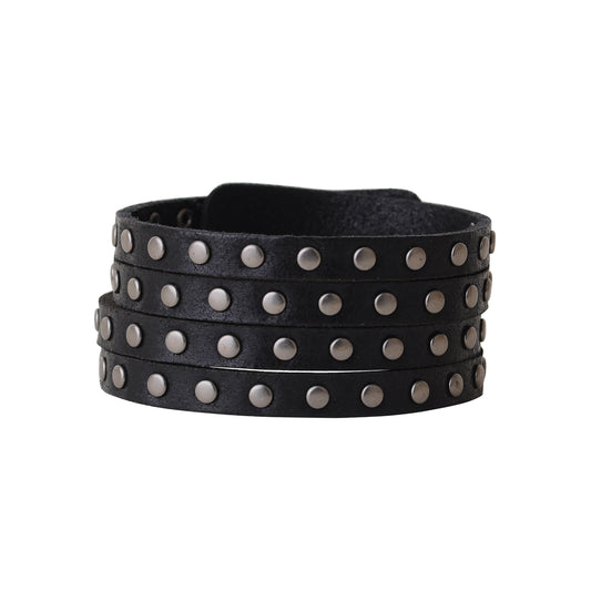 2098-BLACK 2098 - Studded Cuff - Wholesale Bracelet - Most Wanted USA