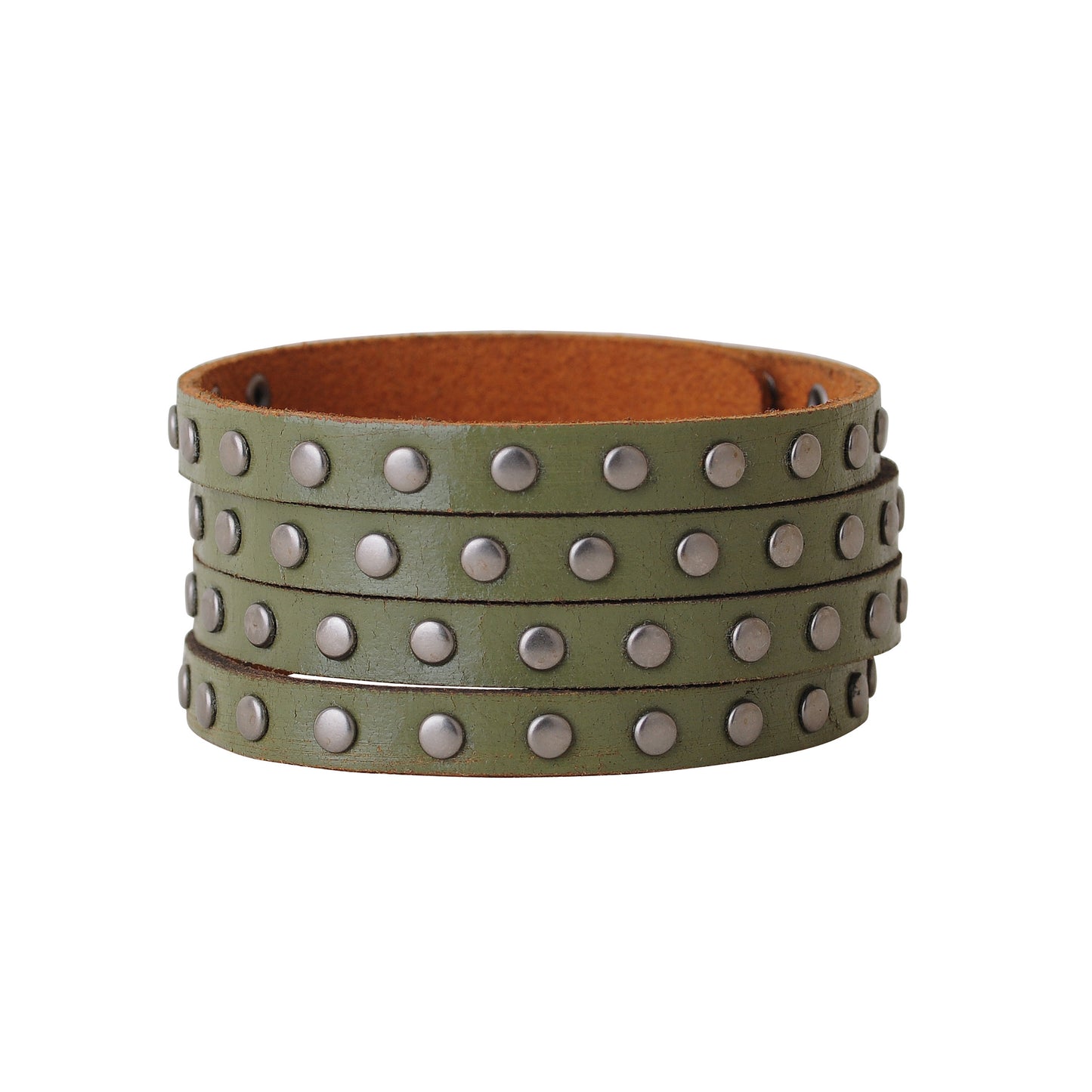 2098-OLIVE 2098 - Studded Cuff - Wholesale Bracelet - Most Wanted USA