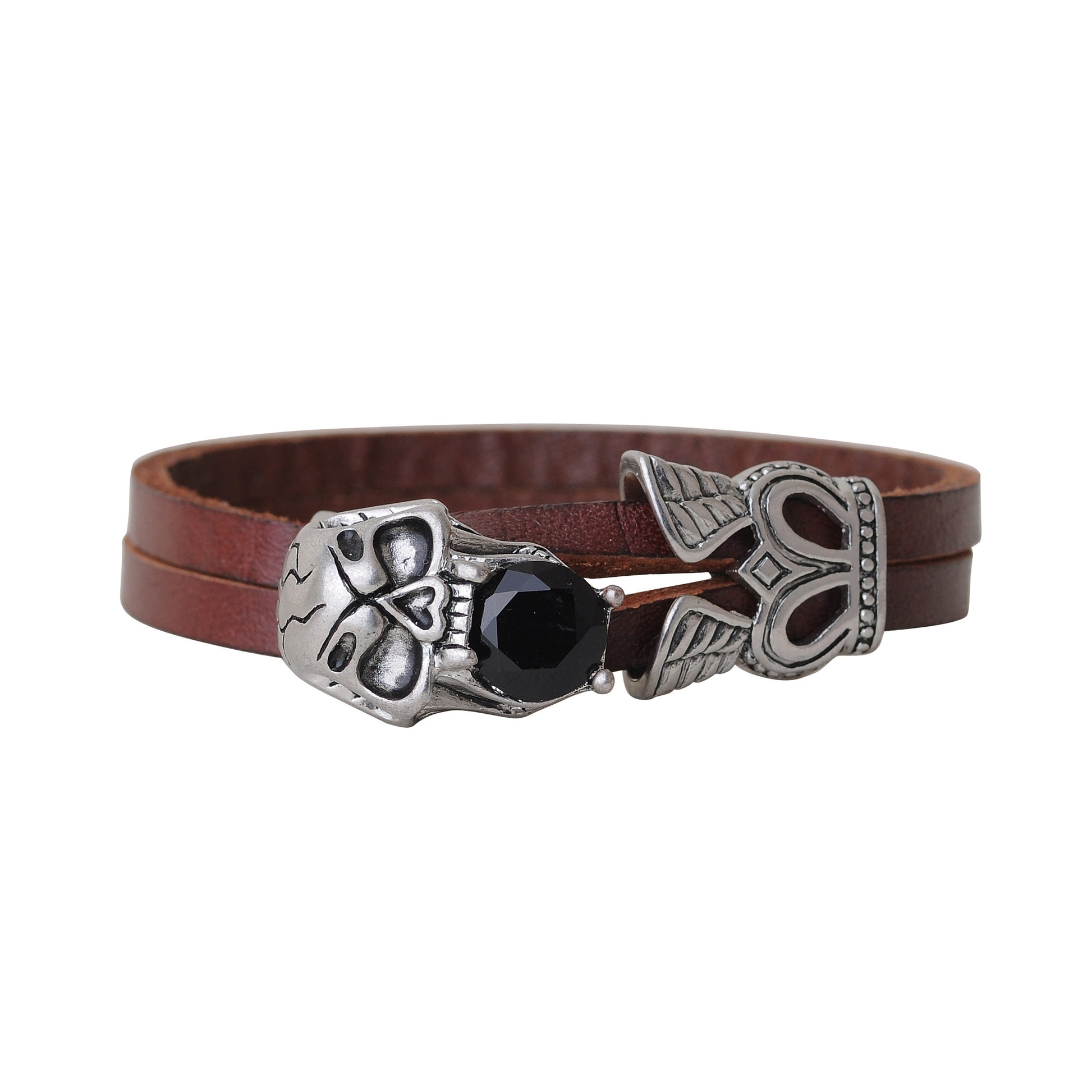 2101-BROWN 2101 - Skull Closure Bracelet - Wholesale Bracelet - Most Wanted USA