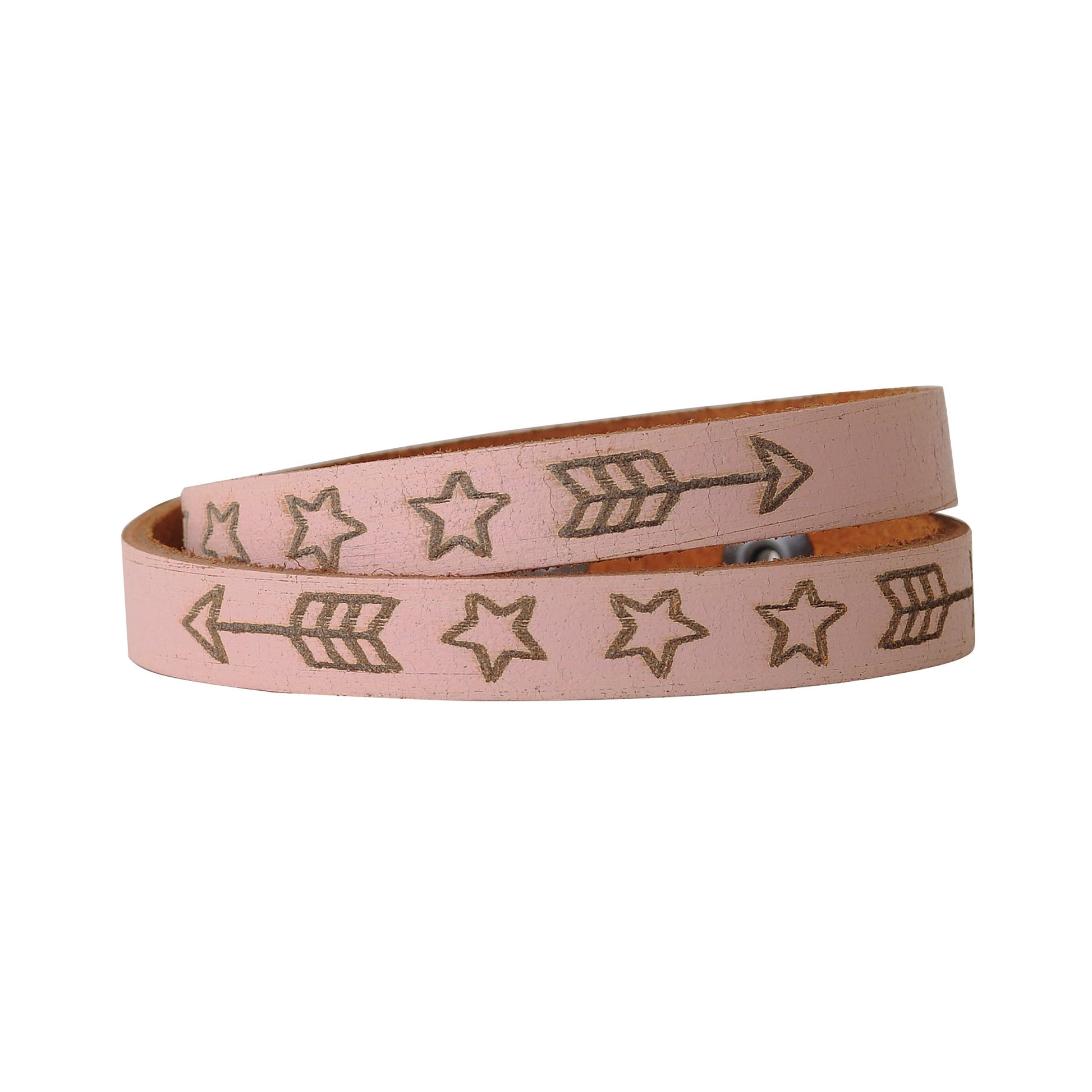 2112-PINK 2112 - Arrow and Star tooled bracelet - Wholesale Bracelet - Most Wanted USA
