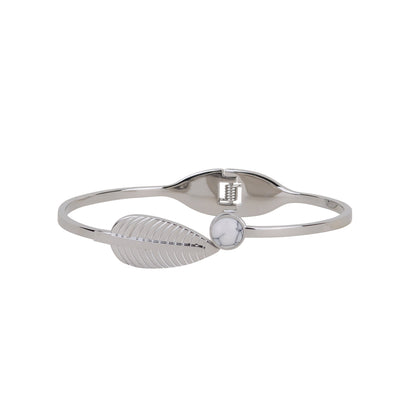 2118-SILVER 2118 - Leaf and Marble Circle Bracelet - Wholesale Bracelet - Most Wanted USA