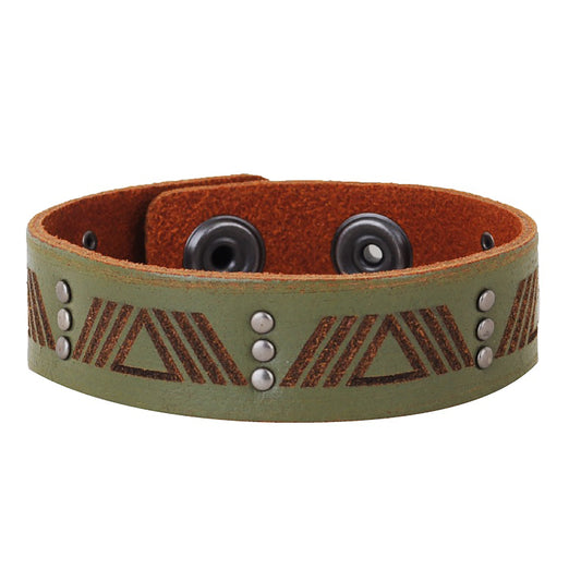 2127-OLIVE 2127 - Triangle Studded Bracelet - Wholesale Bracelet - Most Wanted USA