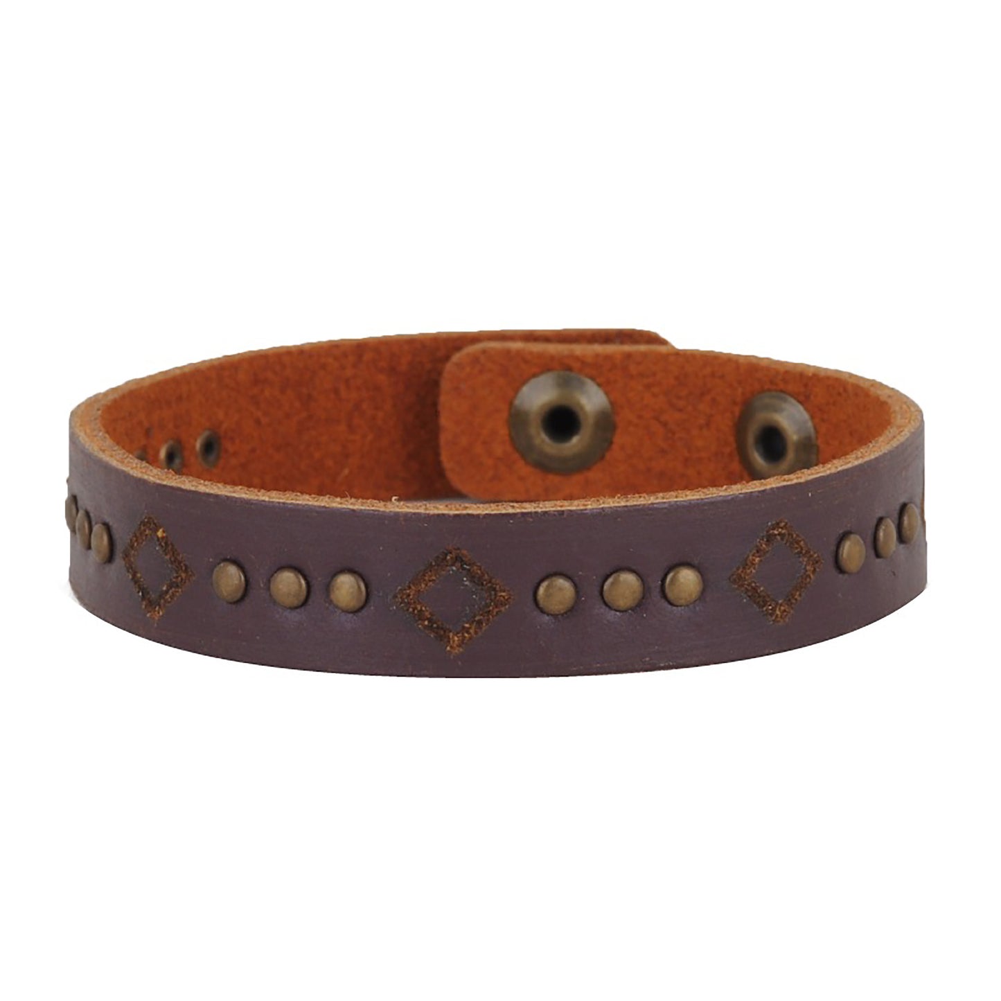 2129-PLUM 2129 - Square Studded Bracelet - Wholesale Bracelet - Most Wanted USA