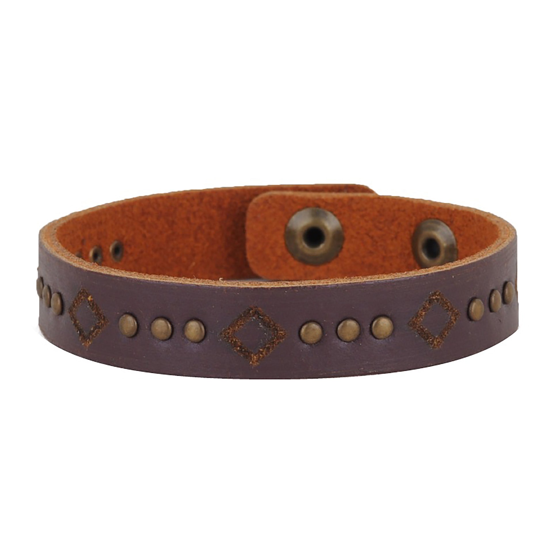 2129-PLUM 2129 - Square Studded Bracelet - Wholesale Bracelet - Most Wanted USA