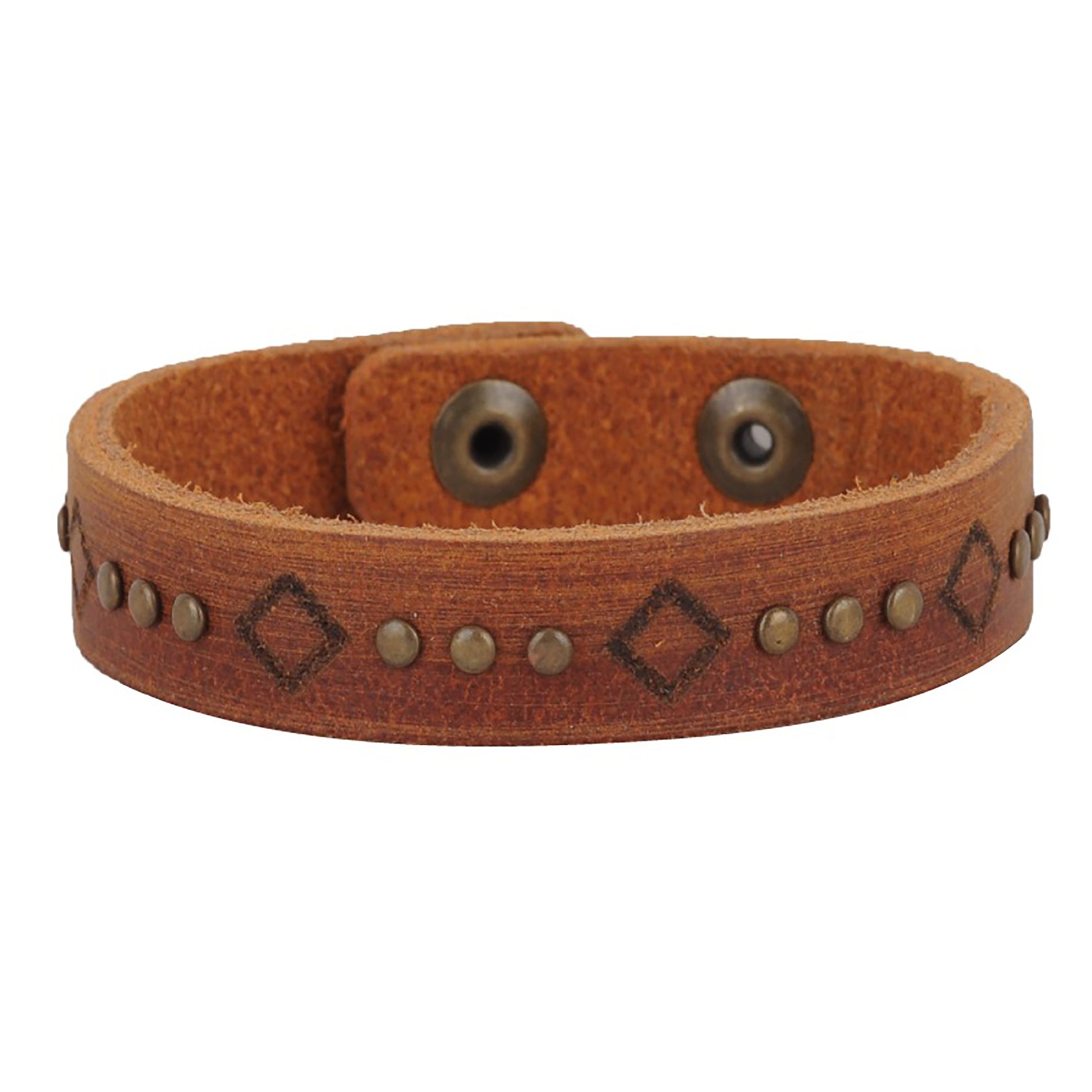 2129-TAN 2129 - Square Studded Bracelet - Wholesale Bracelet - Most Wanted USA