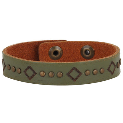 2129-OLIVE 2129 - Square Studded Bracelet - Wholesale Bracelet - Most Wanted USA