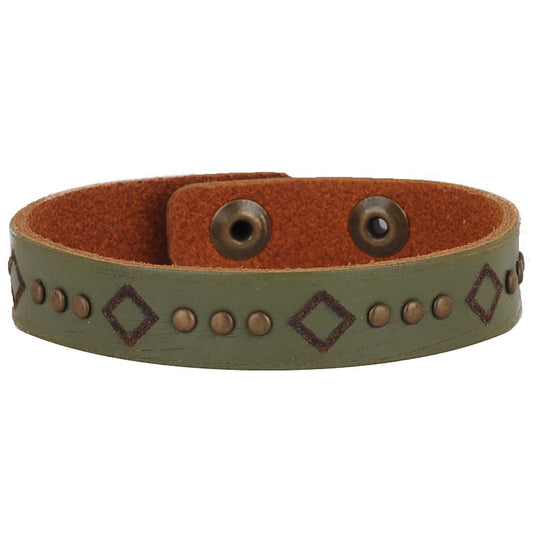 2129-OLIVE 2129 - Square Studded Bracelet - Wholesale Bracelet - Most Wanted USA