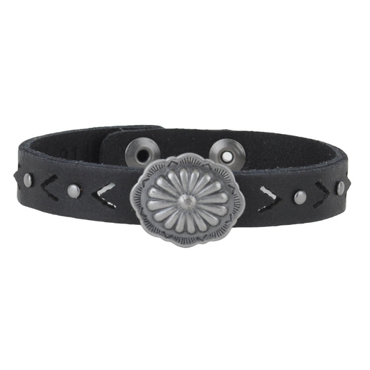 2145-BLACK 2145 - Thin Concho Bracelet - Wholesale Bracelet - Most Wanted USA