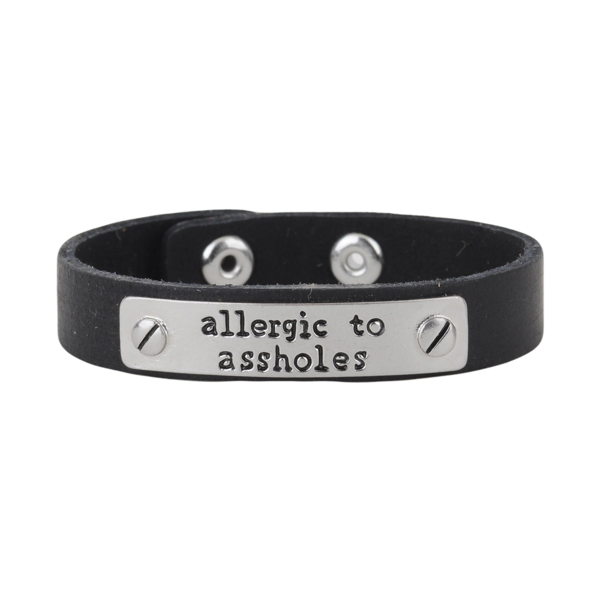 2147-BLACK 2147 - Allergic to Assholes Bracelet - Wholesale Bracelet - Most Wanted USA