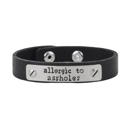 2147-BLACK 2147 - Allergic to Assholes Bracelet - Wholesale Bracelet - Most Wanted USA