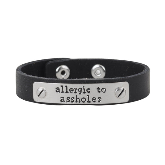 2147-BLACK 2147 - Allergic to Assholes Bracelet - Wholesale Bracelet - Most Wanted USA