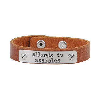2147-TAN 2147 - Allergic to Assholes Bracelet - Wholesale Bracelet - Most Wanted USA