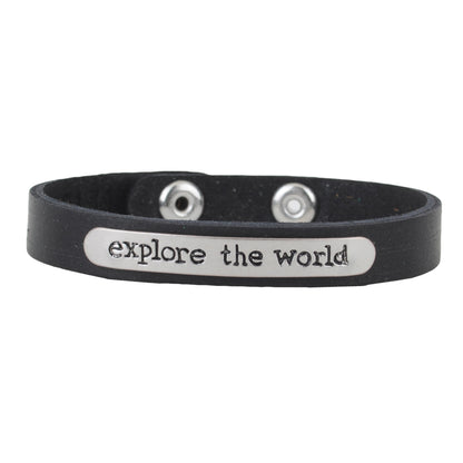 2150-BLACK 2150 - Explore the World Bracelet - Wholesale Bracelet - Most Wanted USA