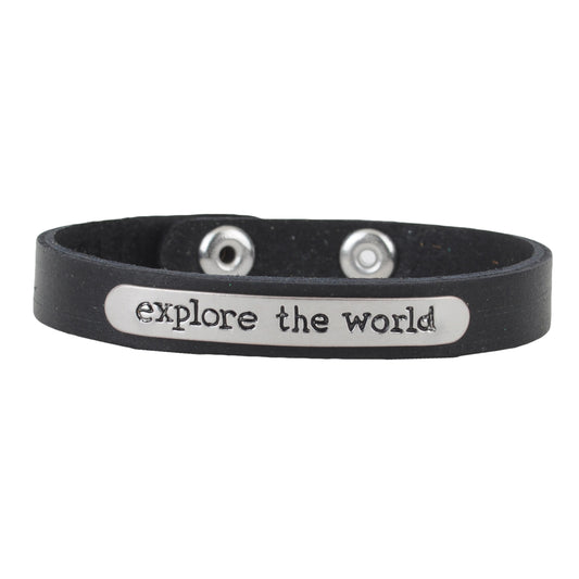 2150-BLACK 2150 - Explore the World Bracelet - Wholesale Bracelet - Most Wanted USA