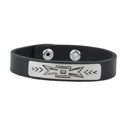 2152-BLACK 2152 - Geo Aztec Motif Bracelet - Wholesale Bracelet - Most Wanted USA