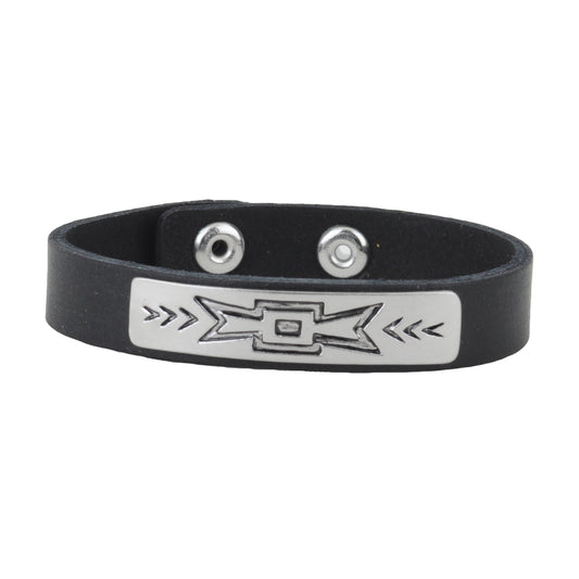 2152-BLACK 2152 - Geo Aztec Motif Bracelet - Wholesale Bracelet - Most Wanted USA