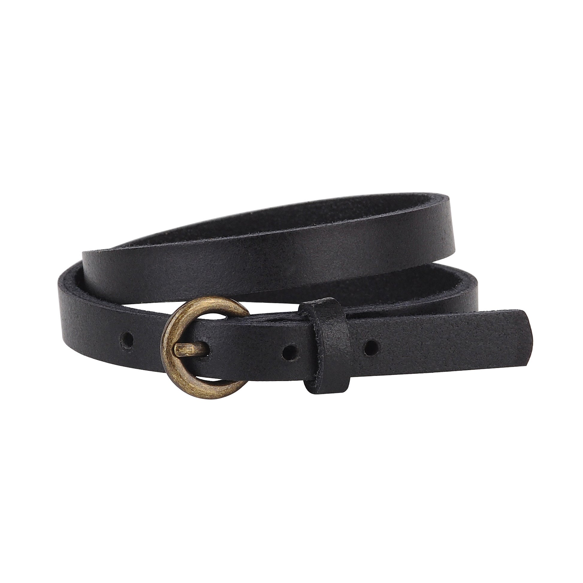 2156-BLACK 2156 - Minimalistic Double Wrap Bracelet with Buckle Closure - Wholesale Bracelet - Most Wanted USA