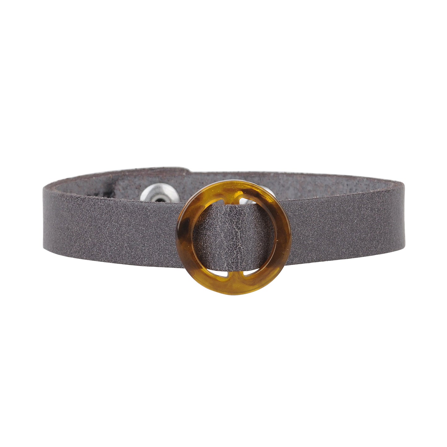 2157-GREY 2157 - Circle Resin Ornament Bracelet with Snap Closure - Wholesale Bracelet - Most Wanted USA