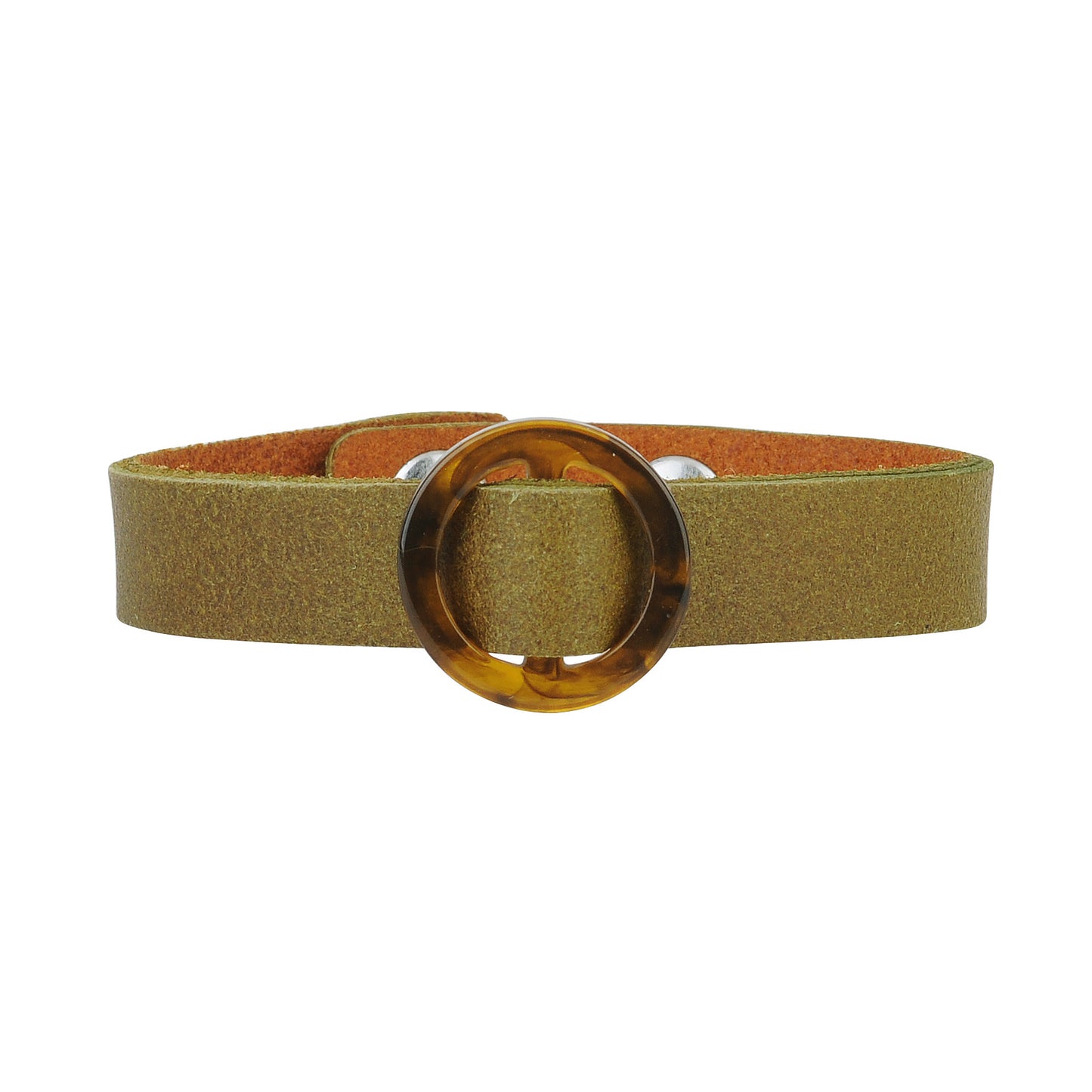 2157-OLIVE 2157 - Circle Resin Ornament Bracelet with Snap Closure - Wholesale Bracelet - Most Wanted USA