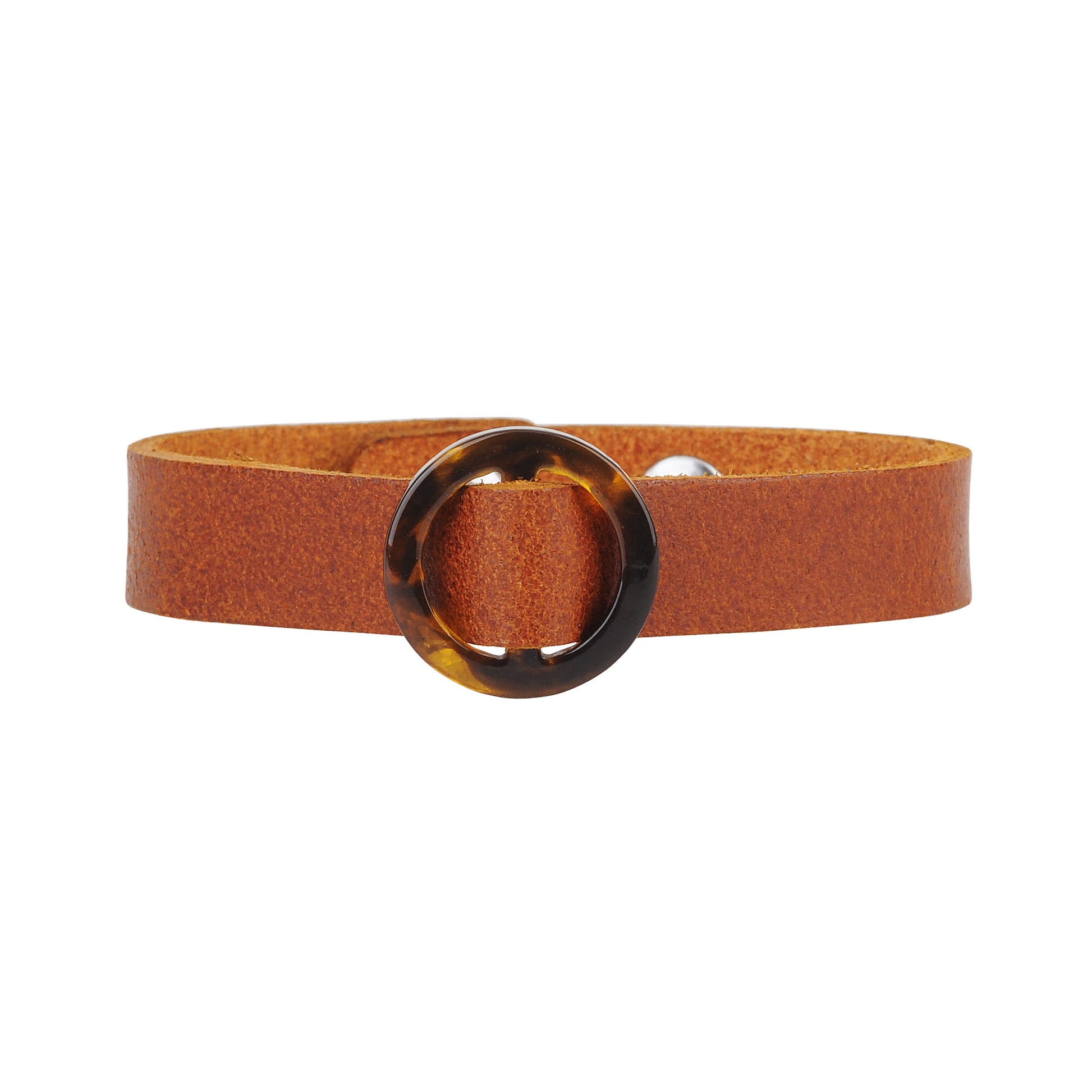 2157-TAN 2157 - Circle Resin Ornament Bracelet with Snap Closure - Wholesale Bracelet - Most Wanted USA