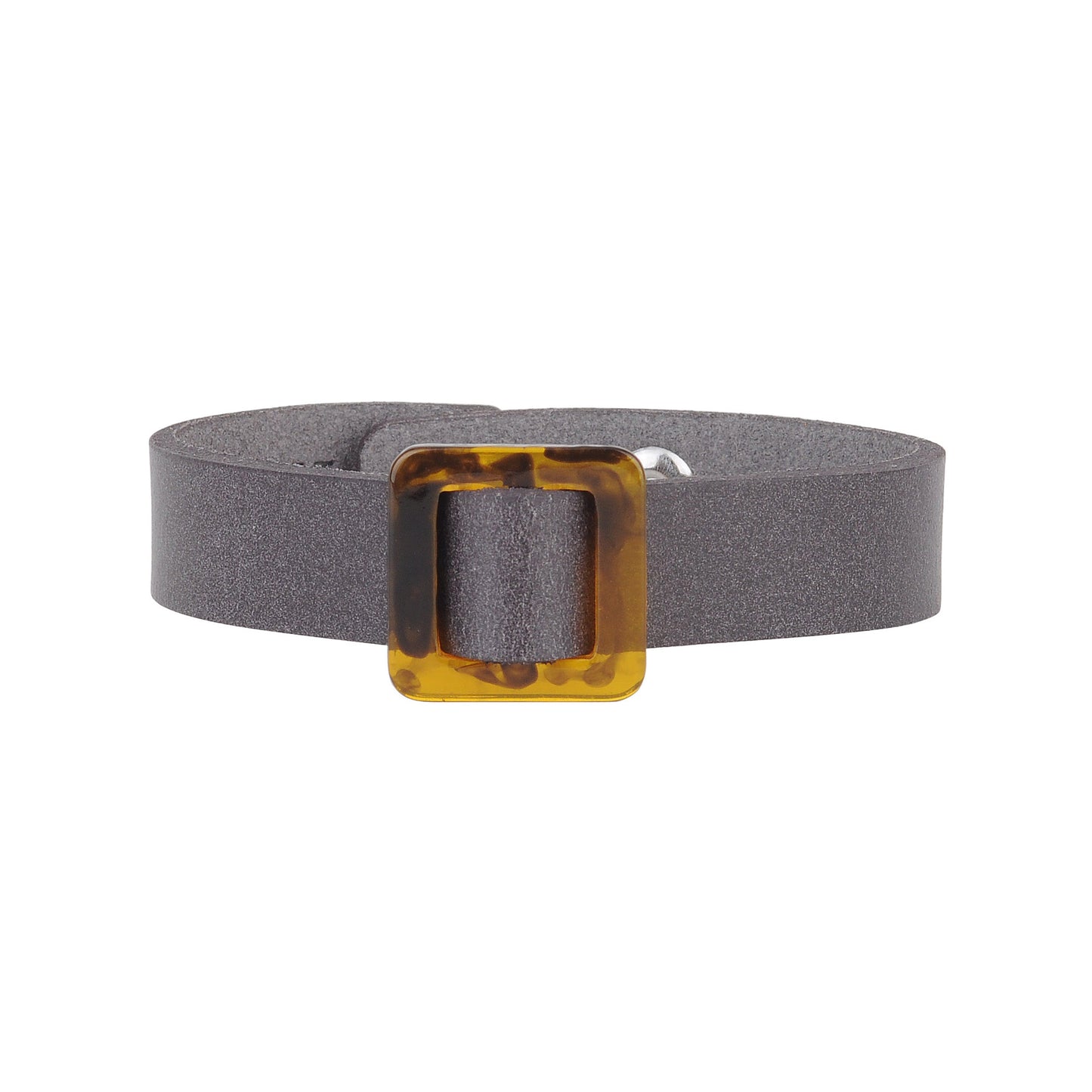 2158-GREY 2158 - Square Resin Ornament Bracelet with Snap Closure - Wholesale Bracelet - Most Wanted USA