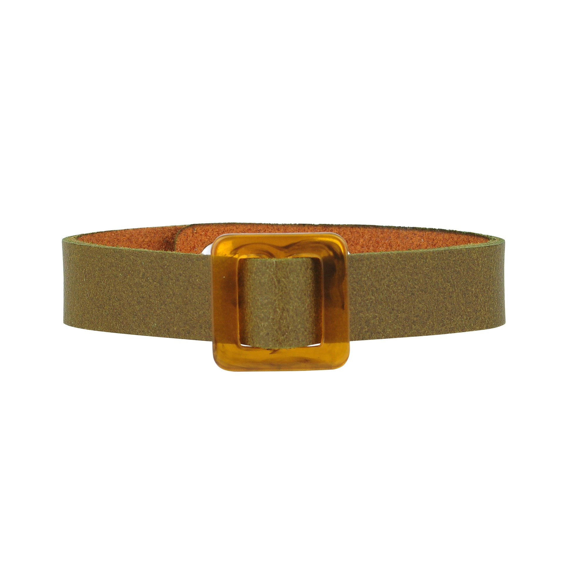 2158-OLIVE 2158 - Square Resin Ornament Bracelet with Snap Closure - Wholesale Bracelet - Most Wanted USA