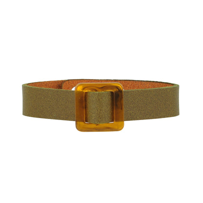 2158-OLIVE 2158 - Square Resin Ornament Bracelet with Snap Closure - Wholesale Bracelet - Most Wanted USA