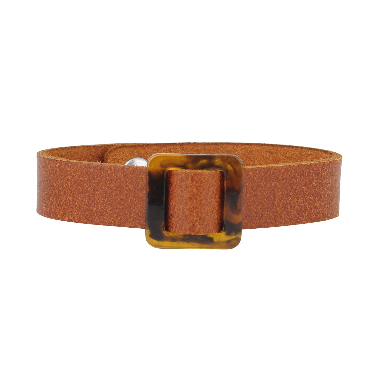 2158-TAN 2158 - Square Resin Ornament Bracelet with Snap Closure - Wholesale Bracelet - Most Wanted USA