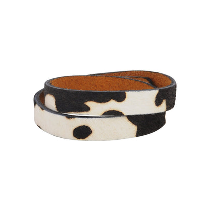 2159-BLACK 2159 - The Calf Skin Double Wrap Bracelet - Wholesale Bracelet - Most Wanted USA