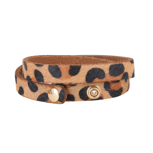 2161-TAN 2161 - The Leopard Double Wrap Bracelet - Wholesale Bracelet - Most Wanted USA