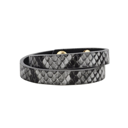2164-GREY 2164 - Python Double Wrap Bracelet - Wholesale Bracelet - Most Wanted USA