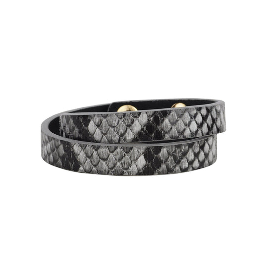 2164-GREY 2164 - Python Double Wrap Bracelet - Wholesale Bracelet - Most Wanted USA