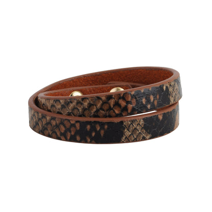 2164-TAN 2164 - Python Double Wrap Bracelet - Wholesale Bracelet - Most Wanted USA