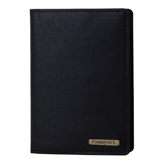 4037-BLACK 4037 - Black Leather Passport Holder - Wholesale Small Leather Good - Most Wanted USA