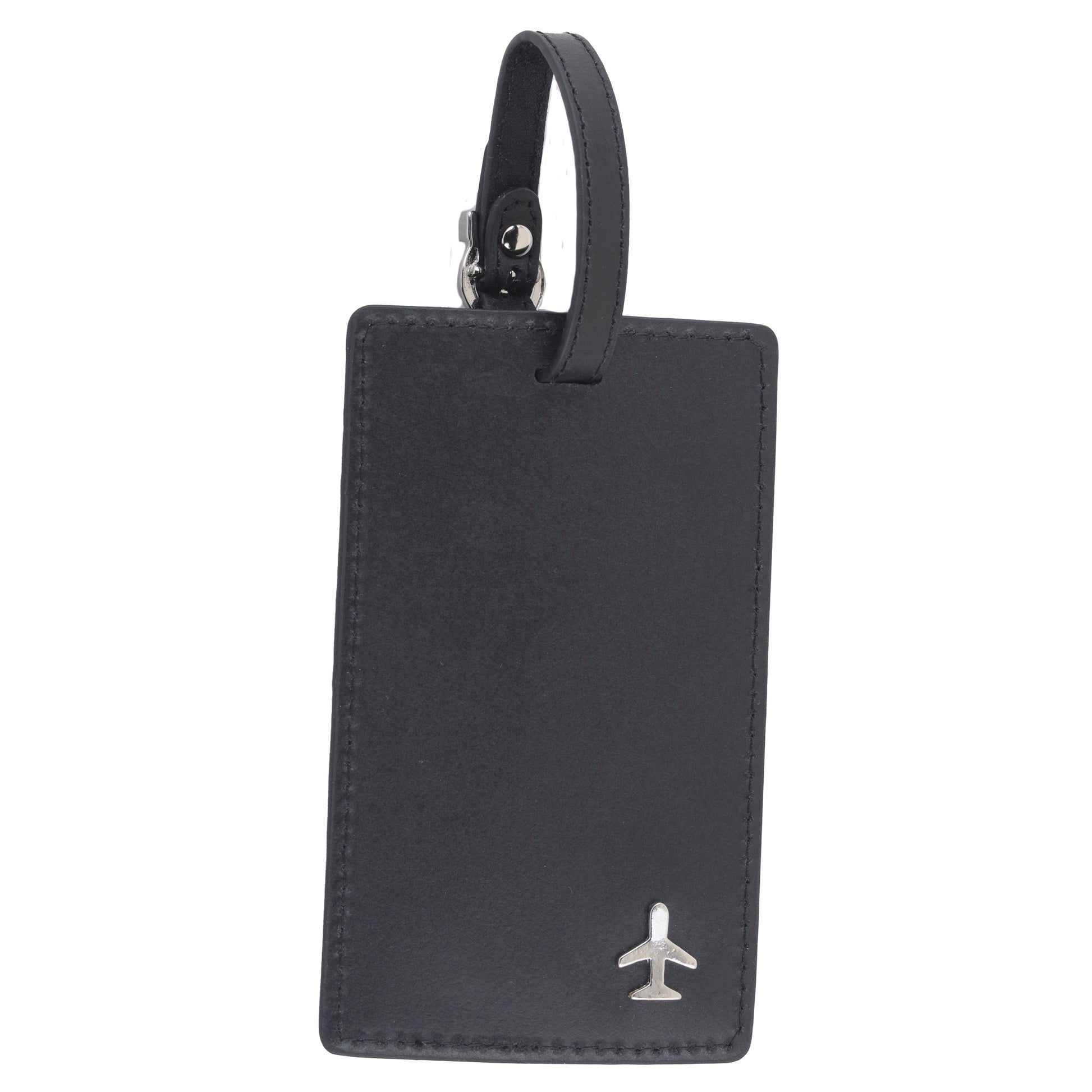 4061-BLACK 4061 - Leather Luggage Tag - Wholesale Small Leather Good - Most Wanted USA