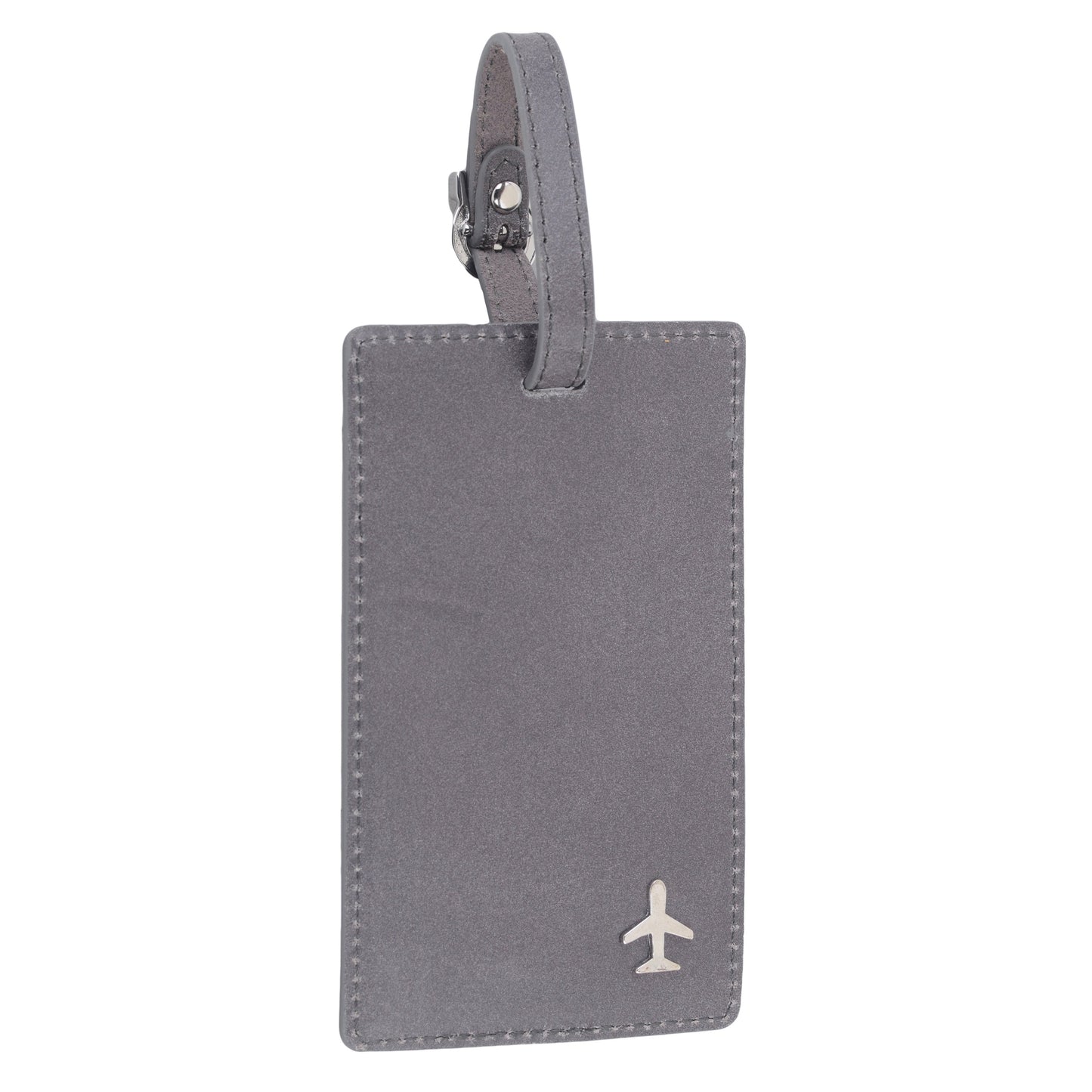 4061-GREY 4061 - Leather Luggage Tag - Wholesale Small Leather Good - Most Wanted USA