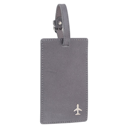 4061-GREY 4061 - Leather Luggage Tag - Wholesale Small Leather Good - Most Wanted USA