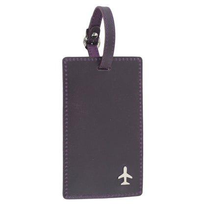 4061-PURPLE 4061 - Leather Luggage Tag - Wholesale Small Leather Good - Most Wanted USA